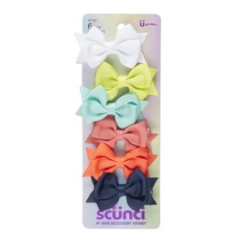 Scunci Toddler Assistant Bow Hair Clips, 6 Count