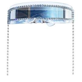 mincl 2022 Trendy Wrap Around UV Protective Tassel Rhinestones Sunglasses for Women,Y2K Womans Men Trendy Sun Glasses, (clear)