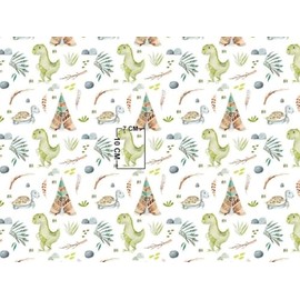 Dinosaur Turtle Tippi 100 x 160 cm 1 Metre 100% Cotton Fabric Children Sold by the Metre Craft Sewing Fabric