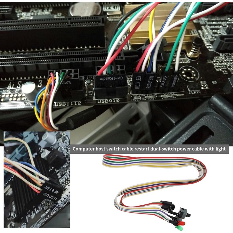 AYMBH ATX PC Power Switch Cable – 65cm Desktop Case