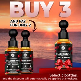 Liquid Magnesium Glycinate 420 Mg with Natural Tart Cherry Extract | Magnesium Glycinate Drops Supplement for Sleep, Mood & Mobility Support | Tart Cherry Extract