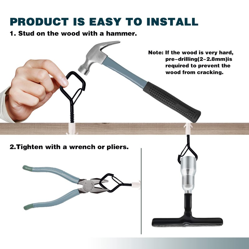 Ticway Outdoor Diamond Anti-Drop Plant Hooks, 20 Pack Spiral Q