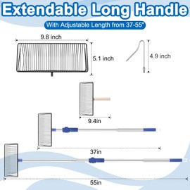 ISIVOVE Chicken Litter Scooper，10-inch Stainless Steel Chicken Poop Scooper Extendable Chicken Poop Scooper, Cat Litter Scoop，Chicken coop Cleaning Shovel with Long Handle and Chicken Hook Supplement