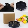 24 Pack Vintage Bulldog Clips with Black Leather Tray, Antique