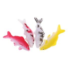CAXUSD 4pcs Miniature Koi Fish Figurines Realistic Goldfish Models for Aquarium Landscaping Decor Distinctive Home and Office Ornament Durable and Lifelike Carp Statues