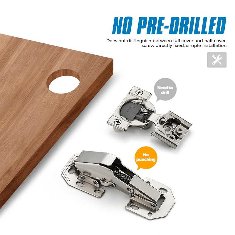Ravinte 8 Pack Soft Close Hidden Hinges Surface Mount Kitchen