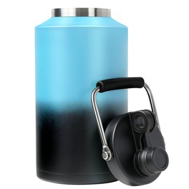 GAGANIU Insulated Water Bottle, 1 Gallon Jug with Handle, 128 oz Stainless Steel Large Water Bottle Wide Mouth Double Vacuum for Hot & Cold Drinks, Gradient Blue