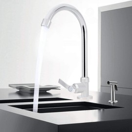 Touch On Kitchen Sink Faucets Single Hole Faucet, Kitchen Faucet Single Cold Vertical Faucet Tap G1/2in for Home Bathroom