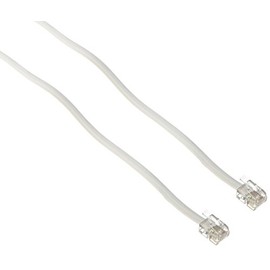 Trisonic Telephone Extension Cord Phone Cable Foot, 50ft, White