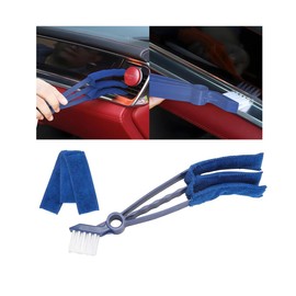 Norkmdi Mini Duster for Car Air Vent, Vehicle Air Conditioner Cleaner & Brush with Cloth for Keyboard, Automotive Dust Collector Cleaning Cloth Tool, Universal for SUV Sedan Truck (Blue)