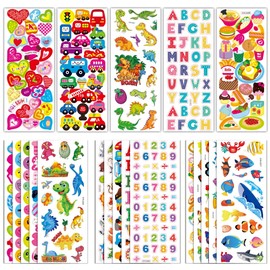 Puffy Stickers - 3D Stickers for Kids - 500+ Cute Stickers Pack, Funny Stickers,Party Favors for Kids,4-12 Year Old Boy Girl Birthday Gift,Preppy Aesthetic Stuff Supplies,Stocking Stuffers for Kids