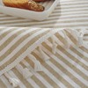 meioro Tablecloths Striped Tassel Table Cloth Rectangular Tablecloth Cotton Linen