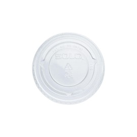 Solo PL4N Clear Souffle PET Portion Cup Lids, 3.1-Inch Diameter, 2500/CT