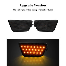 EMIHO LED Amber Side Marker Lights Lamps Fit for Chevy Cruze 2011-2015, Driver and Passenger Side Front Bumper Lamps, Smoked Lens Sidemarkers, 2 Pcs