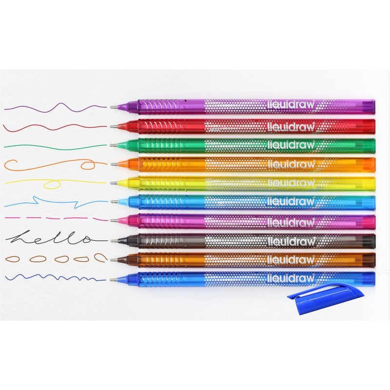 Liquidraw Ballpoint Pens Set Of 10 Assorted Colours Multicolour Ball