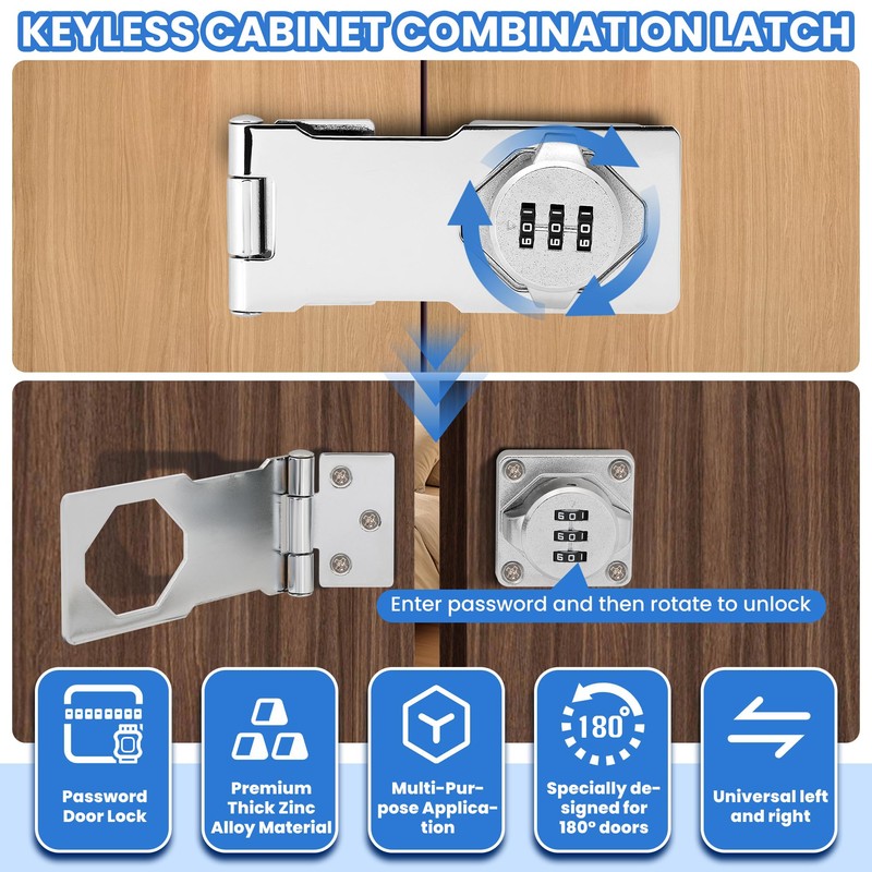 TOKCKYBL Keyless Cabinet Lock with Combination Code - 3-Digit Password