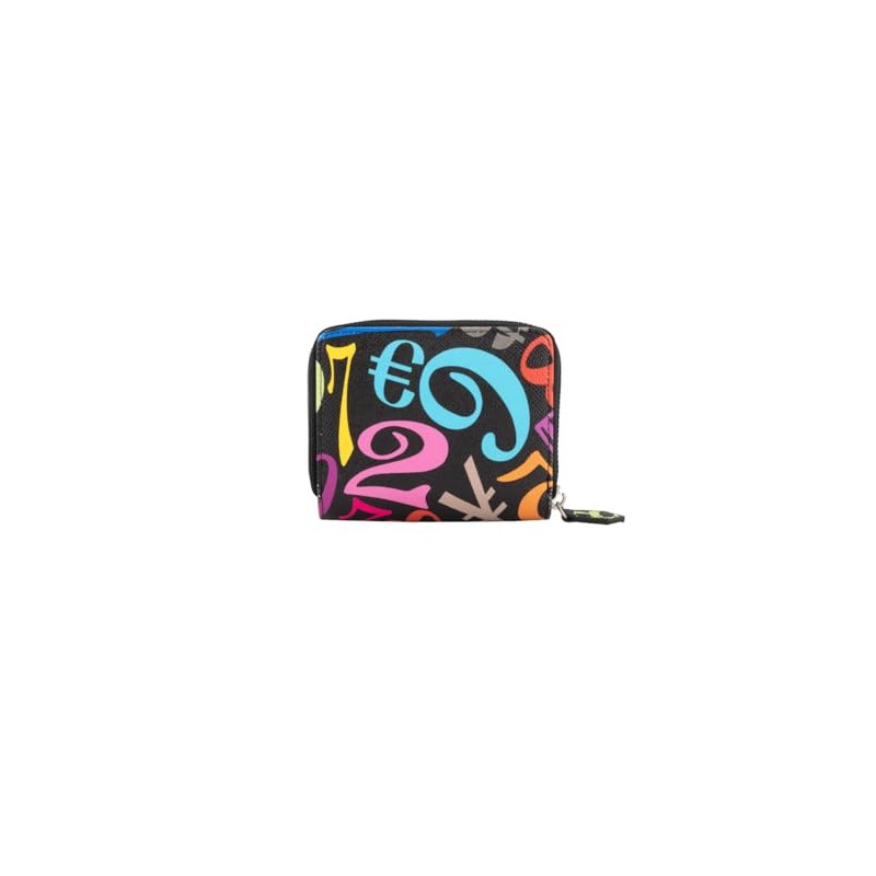 Frank Miura Wallet, Round Zipper, Men's, Women's, Big Money (Rainbow-Black)