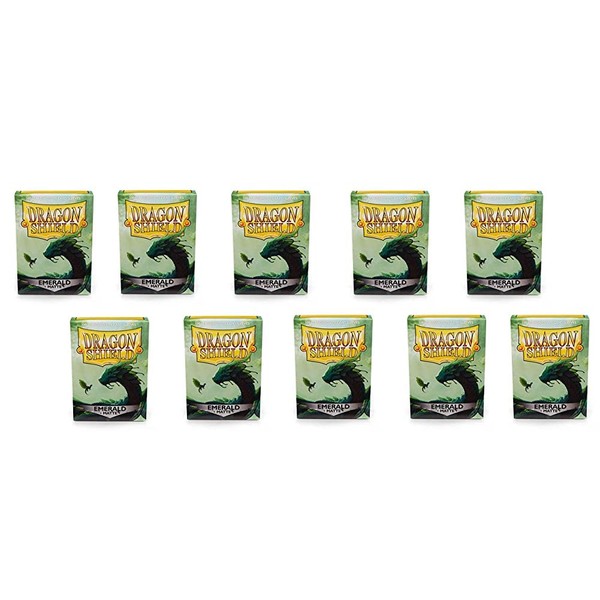 10 Packs Dragon Shield Matte Emerald Standard Size 100 ct Card Sleeves Display Case