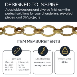 RCH Hardware CH-14-BRZ Brass Chandelier Chain, Bronze (1 Foot)