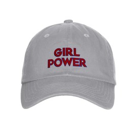 Daxton Girl Power Baseball Hat Strapback Cap Curve Visor Grey Hat Blue Red Matte