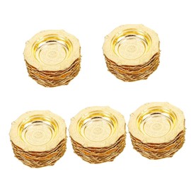 MAGICLULU 60 Pcs Small Tray Gold Decor Food Tray Disposable Plates Small Plates Dried Fruit Tray Disposable Platters Gathering Fruit Plate Household Food Plate Plastic Disc Snack
