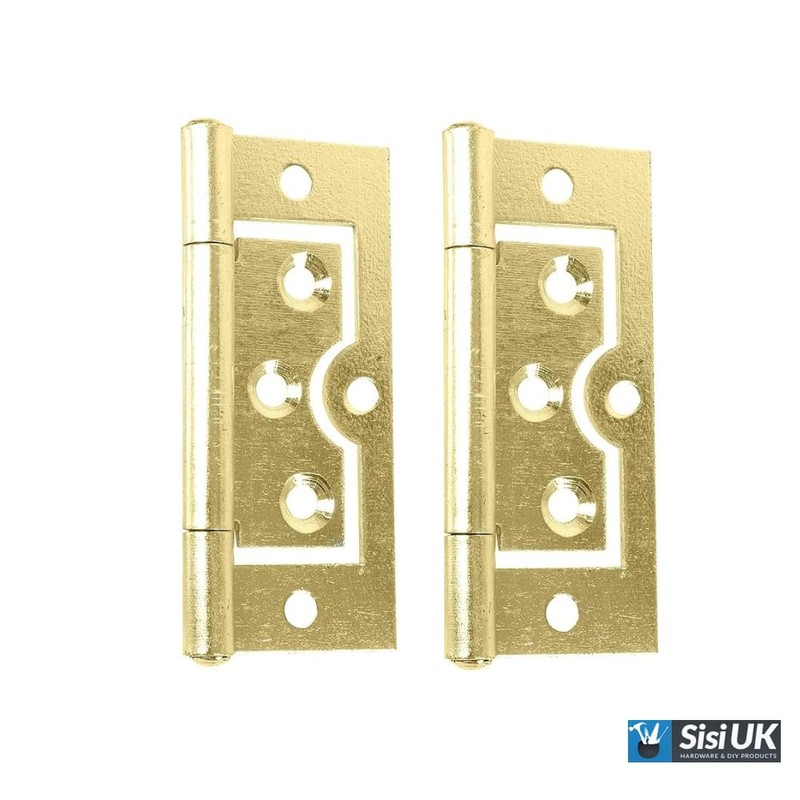 4 Pcs Brass Flush Door Hinges 75mm (3 inch) Heavy