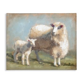 Stupell Industries Sheep Lamb Family Farm Canvas Wall Art, Design by Sara Baker