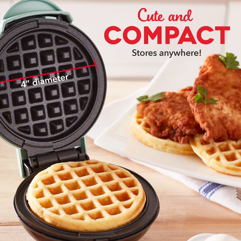 DASH DMW002AQ Mini Waffle Maker (2 Pack) for Individual Waffles