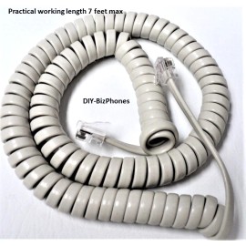 DIY-BizPhones-Vodavi-DHS Off White 12Ft Handset Cord for Vodavi Starplus DHS Phone SP7314 Curly
