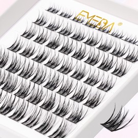 Lash Clusters C Curl Mix Length Cluster Lashes DIY Lash Extensions 8mm 10mm 12mm 14mm 16mm Individual Eyelash Clusters Super Thin Band EMEDA (Mix 8-16mm D Curl Natural Luckies)