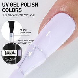 beautilux Purple Gel Nail Polish, 1Pcs Lilac Color Gel Nail Polish High Gloss Soak Off UV Pastel Purple Gel Polish Manicure Salon at Home for Women (10ML)