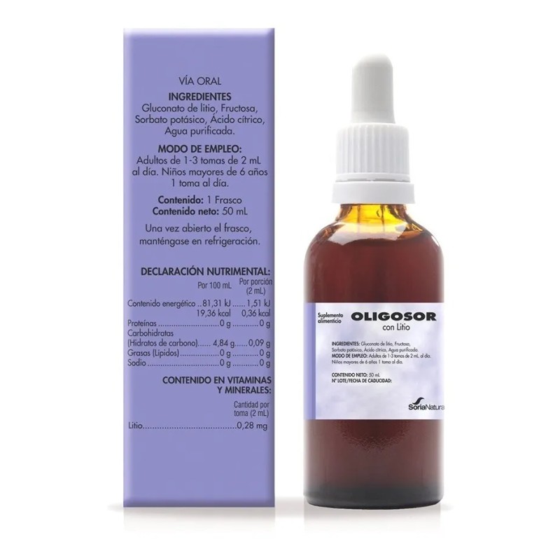 Pack De 2 Piezas De Oligosor Litio 50 Ml Soria