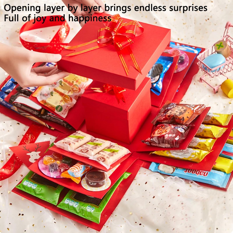 Pasdrucn DIY Explosion Gift Box, 5 Layer Snack Explosion Box,