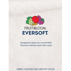 Fruit of the Loom Men's Eversoft Cotton T Shirts, Breathable & Moisture Wicking with Odor Control, Sizes S-4X, Long Sleeve-White Ice