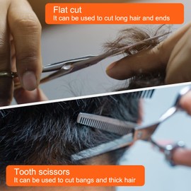 Mesybveo Pack of 2 Hair Scissors, Ultra Sharp and Precise Cut Styling Scissors, Stainless Steel Hairdressing Scissors for Thinning and Shaping, Suitable for Home, Hairdressing Salon, Hairdresser