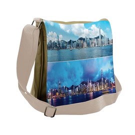 Ambesonne City Scenery Messenger Bag, Hong Kong, Unisex Cross-body