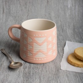 Danica Studio Pink Imprint Ceramic Mugs 14 oz