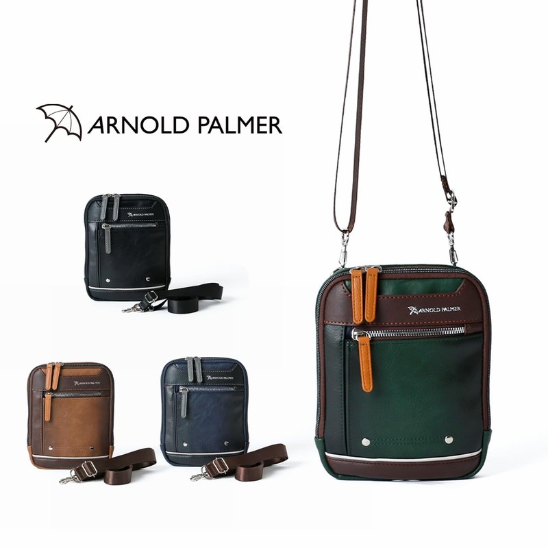 Arnold Palmer Shoulder Bag, Faux Leather, Shadow, Mini Shoulder, Black