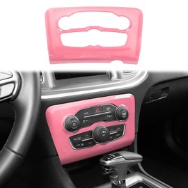 Voodonala for Charger Radio AC CD Switch Panel Center Consoles Trim for 2015-2024+ Dodge Charger Interior Accessories,ABS Pink 1pc