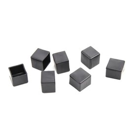 Leliafleury 10Pcs Rubber Leg Tips 25mm x 25mm Square Rubber End Caps Black Chair Leg Covers Non-Slip Rubber Furniture Feet Replacement Tips for Tables Chairs Desks