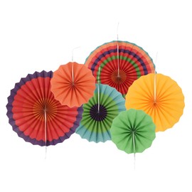 uxcell Hanging Paper Fans Set Round Pattern Paper Garlands Decoration for Party Birthday Graduation Christmas Holiday Wedding Decoration Multicolored（6pcs）