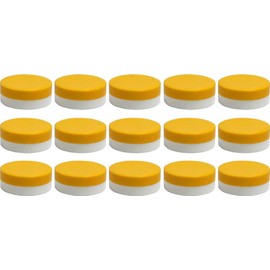 15 Ointment Containers for Pads, Cream Jar, 40 ml Contents with Yellow Lids, Made in Germany