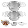 Pretwad Fine Mesh Tea Strainer with Bowl, 2 Pack Stainless