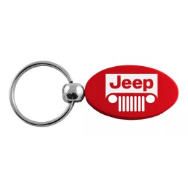 Jeep Grill Oval Key Ring (Red)