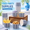 50 Count Navy Blue White Striped Ice Cream Cups Large