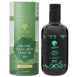 Zeytin Olive Oil Extra Virgin - GOLD MEDAL & Early Harvest - Fresh 2024 Harvest, Bottled in May 2024 - New Luxury Packaging - Vegan, Keto & Cold Pressed - Rich & Fruity (16.9fl oz - 1 Pack)