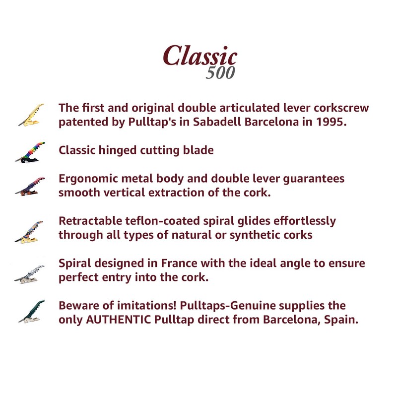 Pulltap's Genuine Trencadis 500 Corkscrew Wine Key Bottle Opener (Trencadis)