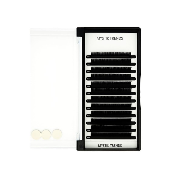 MYSTIK TRENDS Classic Flat Lash Tray – 0.20 mm C Curl, 8‑14 mm Mixed