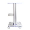 MhdunueSK Beauty Salon Trolley,White and Transparent Salon Pedestal SPA Acrylic