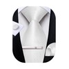 DiBanGu Silk Necktie Wedding Pocket Square Tie Pin Cufflinks Set